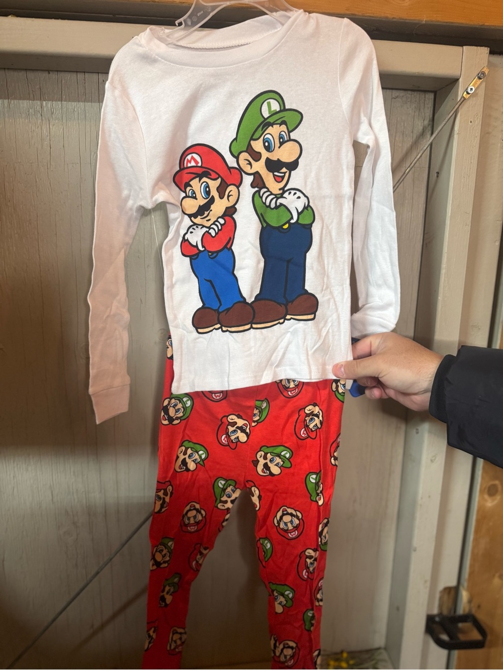 Nintendo Super Mario White Top with Red and Green Character Prints